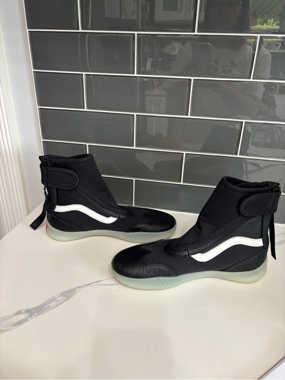 Vans Vault Boot Skoot LX Black/True White Ultra Cush High-Top Sneakers Men’s 7